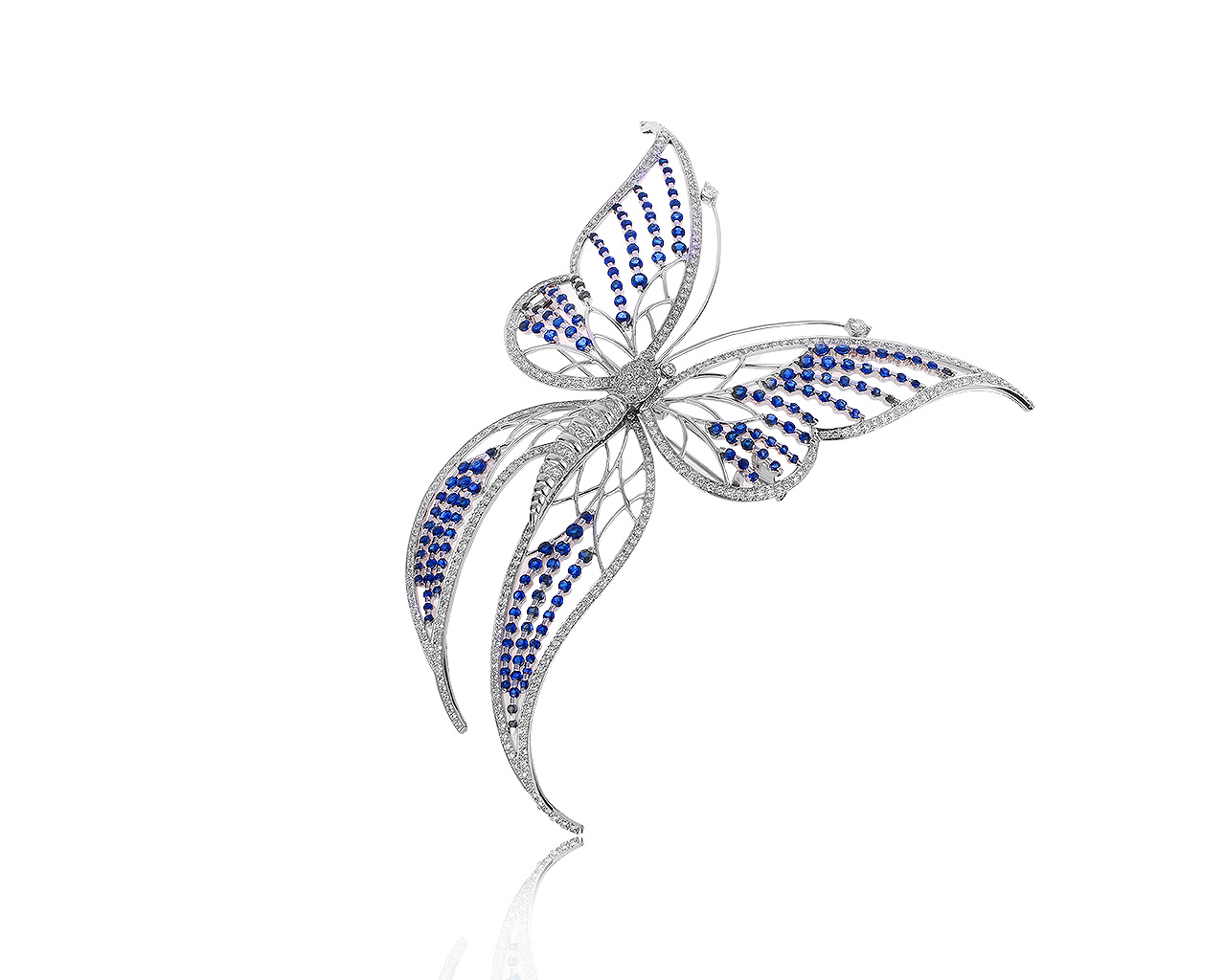 Романтичная золотая брошь с сапфирами 7.95ct 101019/11