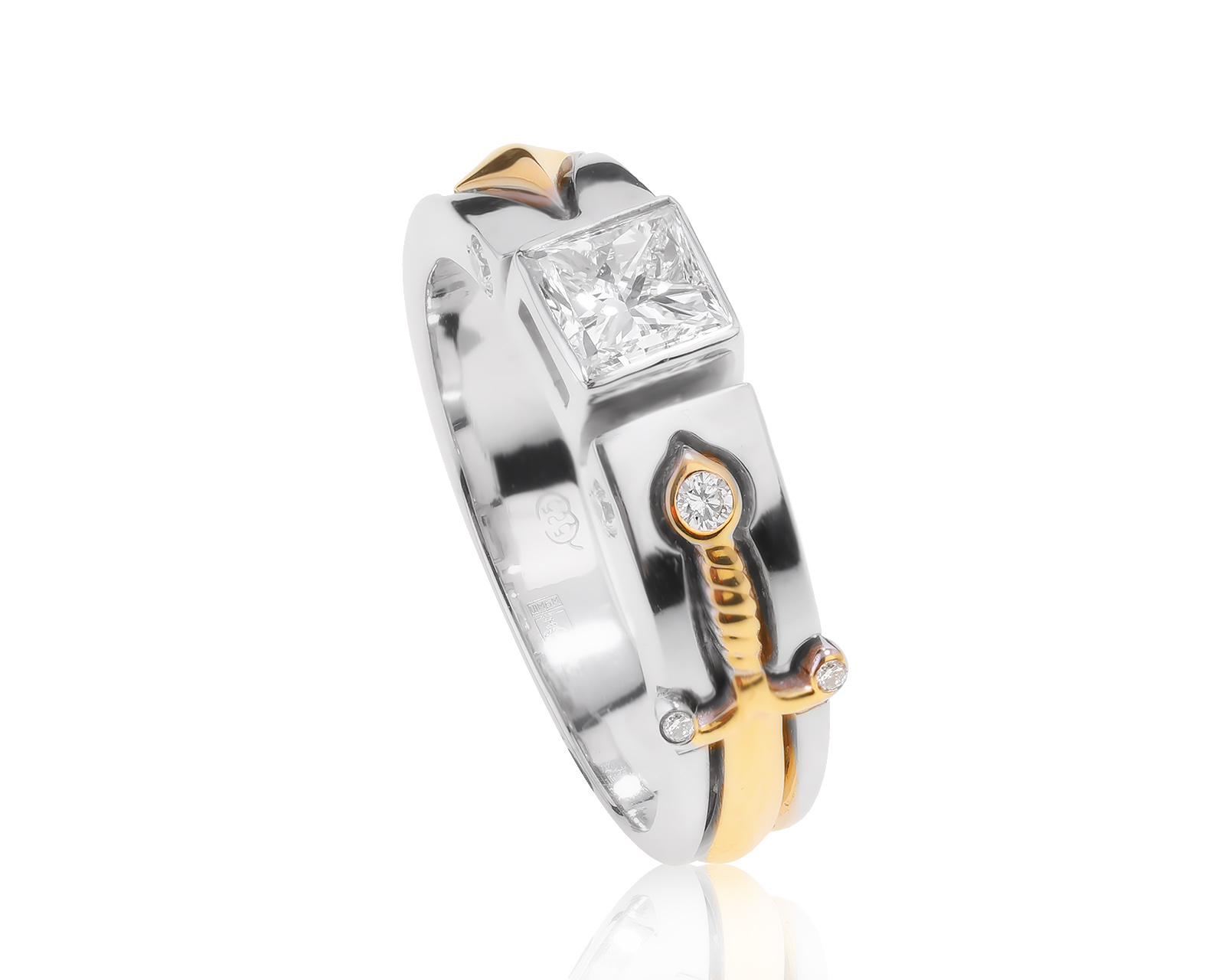 Престижное золотое кольцо с бриллиантами 1.06ct