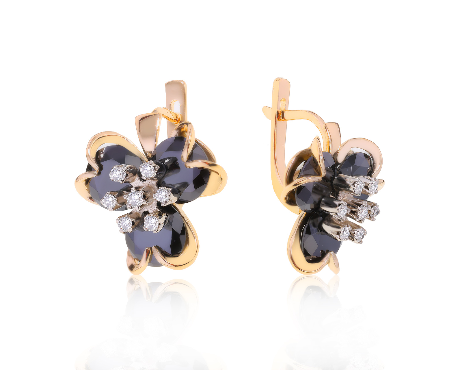 Безупречные золотые серьги с бриллиантами 0.27ct 290422/14