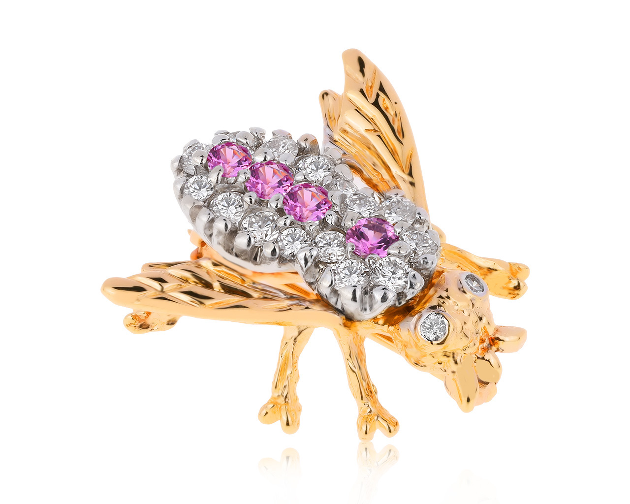 Женственная золотая брошь с бриллиантами 0.49ct 031020/9