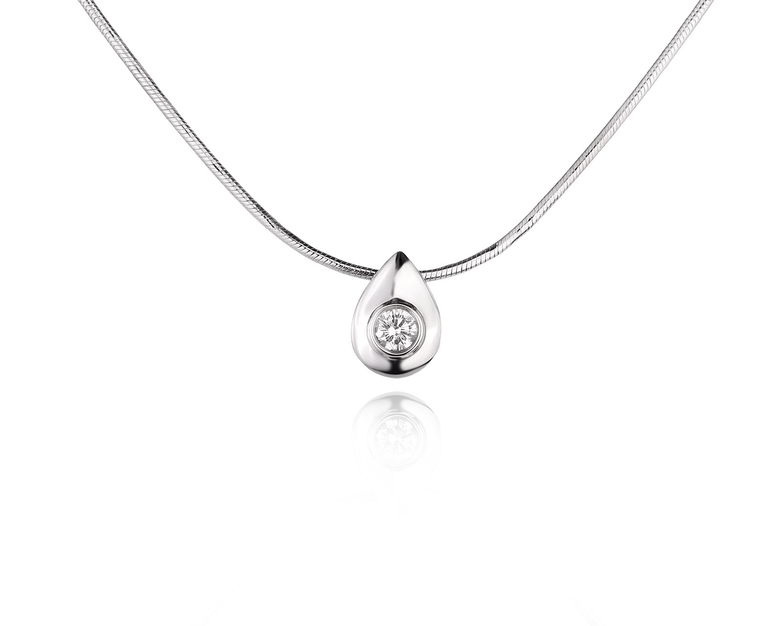 Оригинальное золотое колье с бриллиантом 0.10ct Lykov`s Jewellery 210726/КМ420