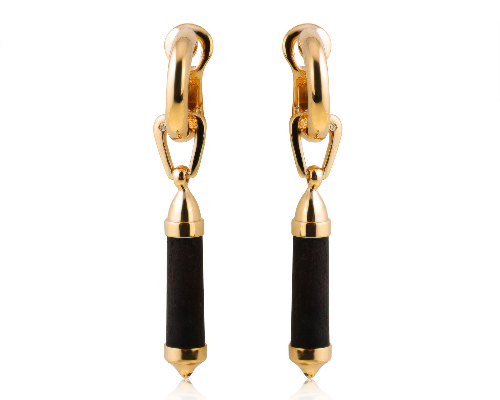 Оригинальные золотые серьги Chaumet Wood
