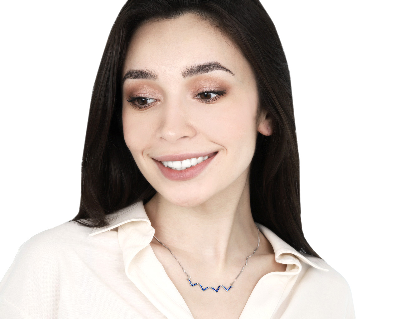 Превосходный золотой кулон с сапфирами 0.50ct