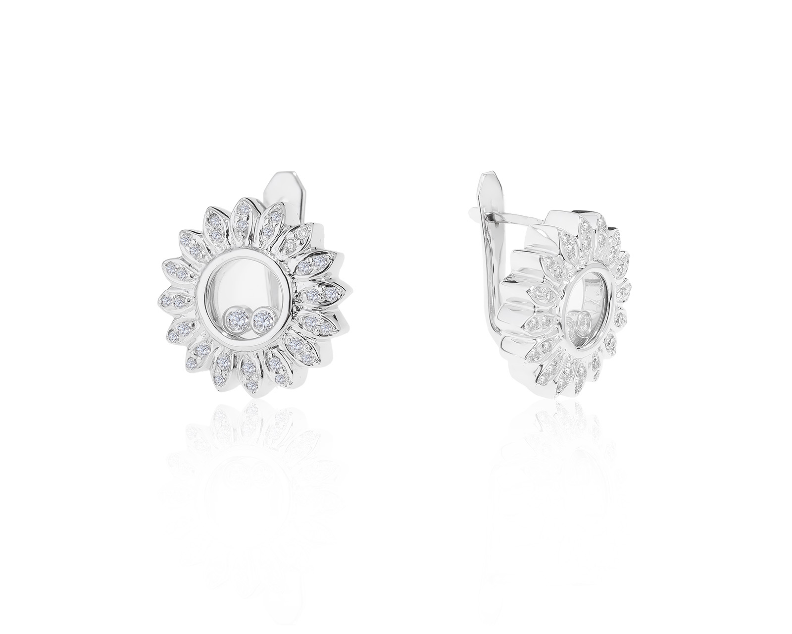 Прекрасные золотые серьги с бриллиантами 0.50ct 270821/19