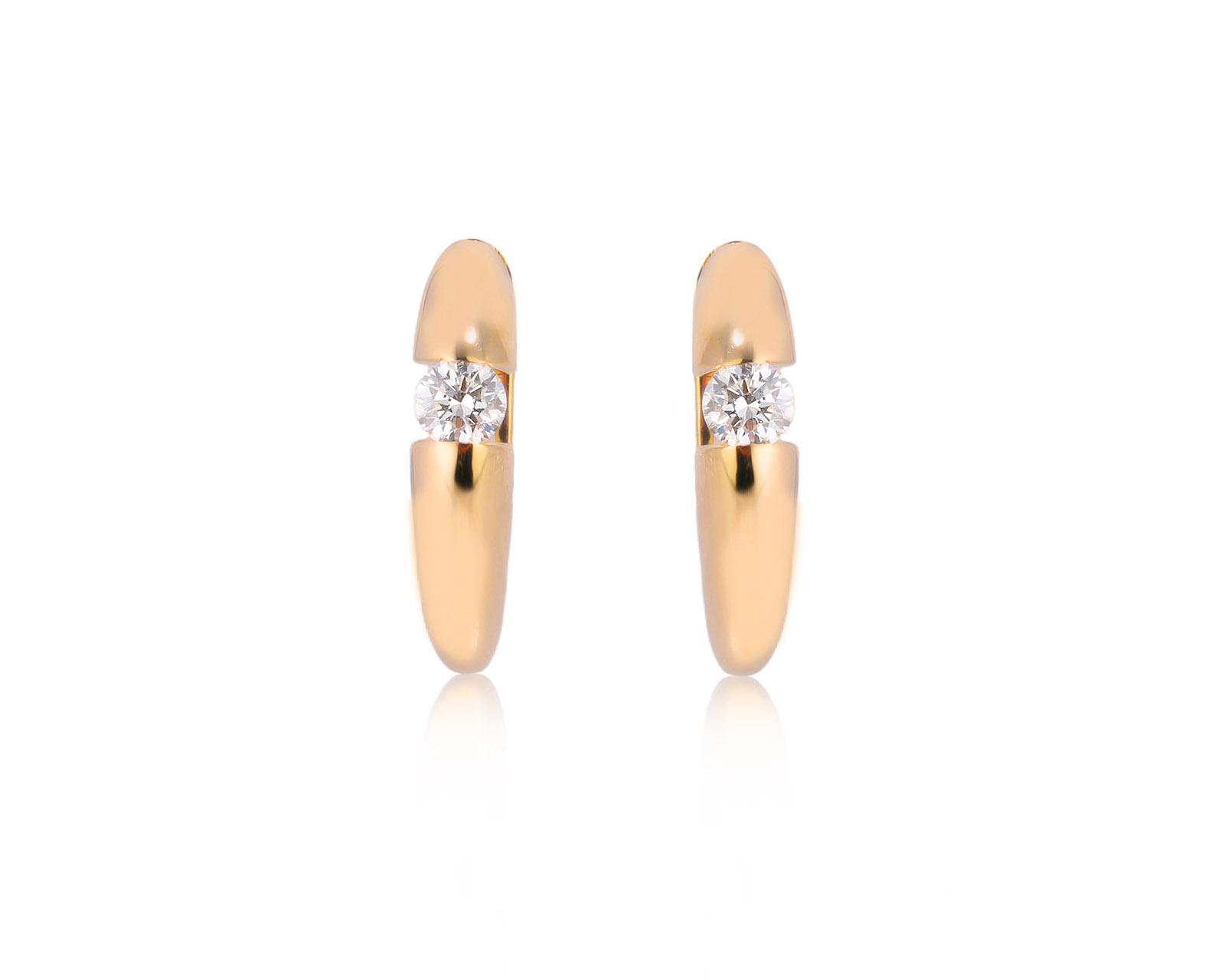 Золотые серьги с бриллиантами 0.18ct 170126/2