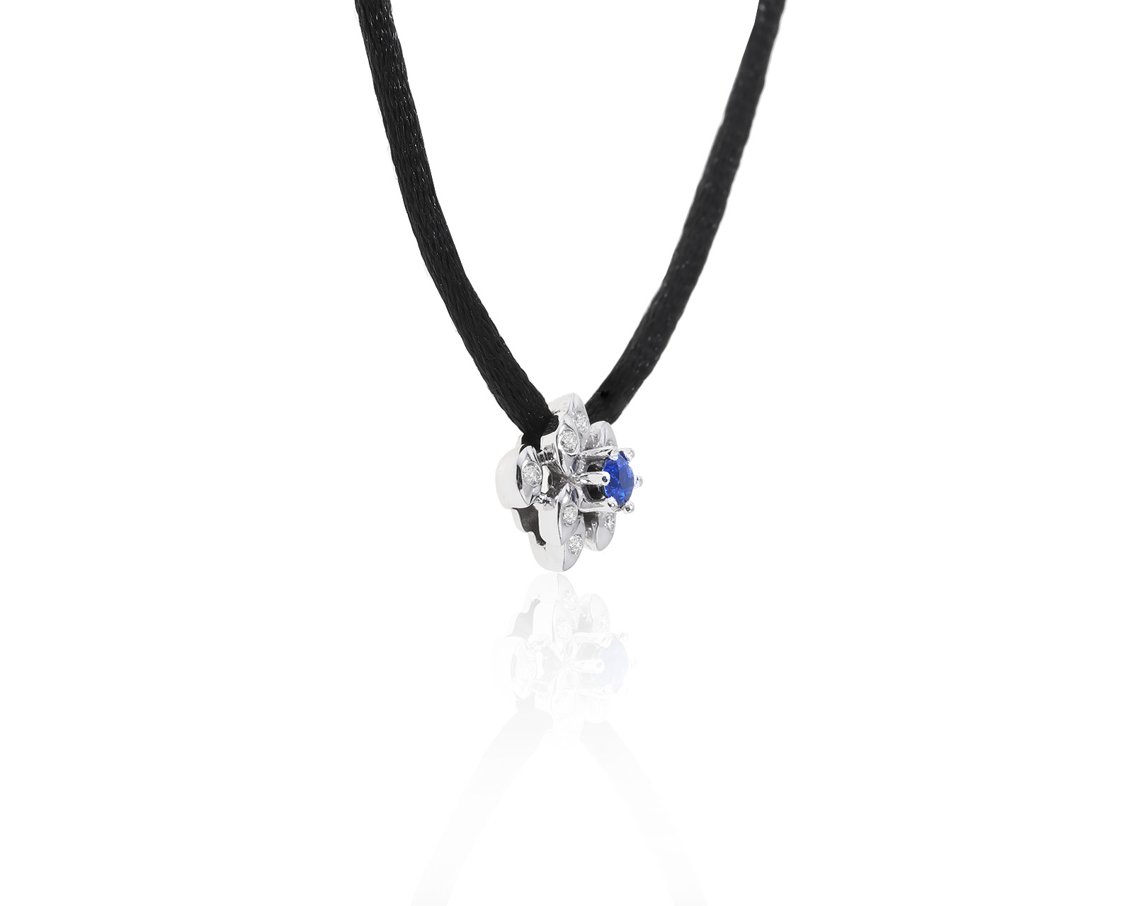 Итальянский золотой кулон с сапфиром 0.20ct