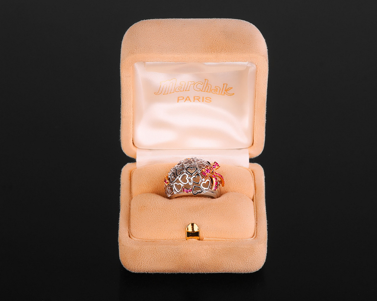 Золотое кольцо с сапфирами 0.61ct Marchak Paris