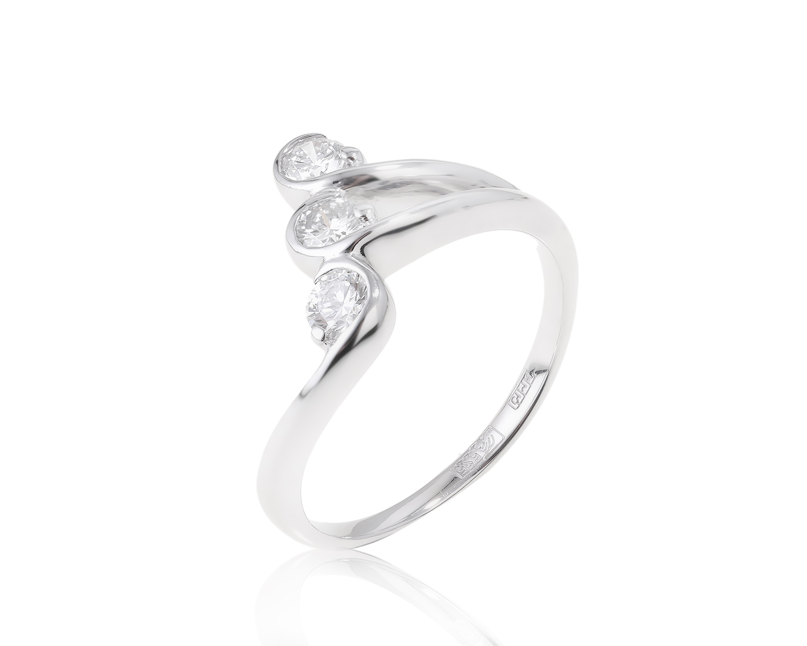 Золотое кольцо с бриллиантами 0.39ct 150424/14