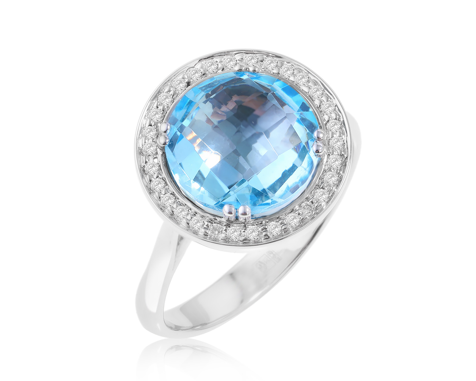 Золотое кольцо с топазом 3.35ct и бриллиантами 0.15ct 190324/9