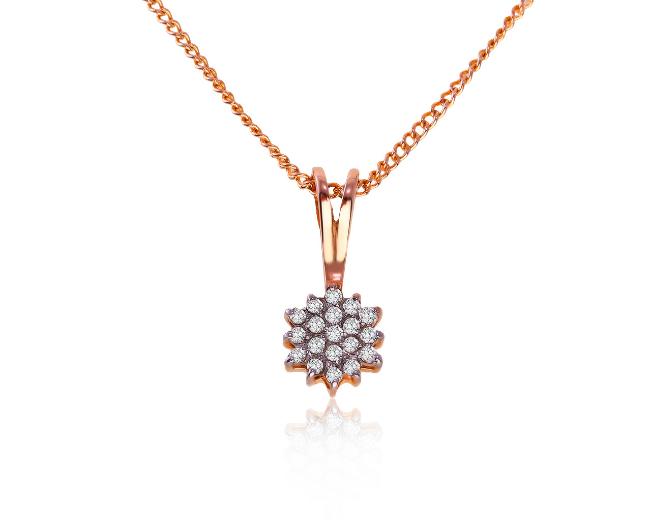 Изящный золотой кулон с бриллиантами 0.11ct 140121/8