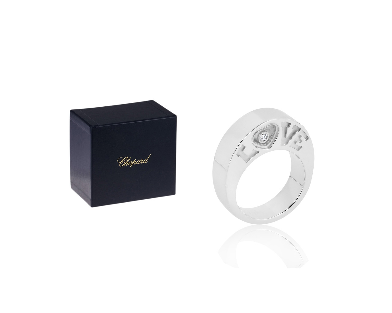 Оригинальное золотое кольцо с бриллиантами 0.10ct Chopard