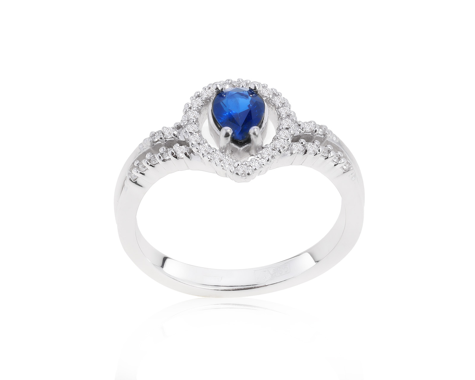 Модное золотое кольцо с сапфиром 0.50ct 070222/2