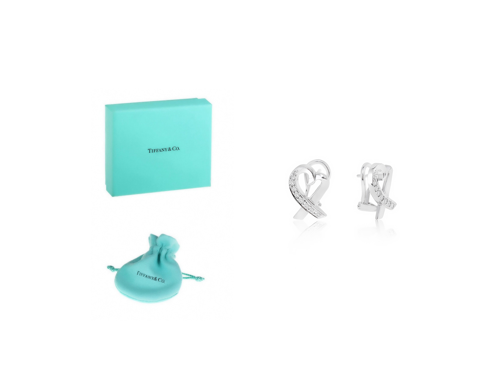 Оригинальные золотые серьги Tiffany&Co Paloma Picasso Loving Heart