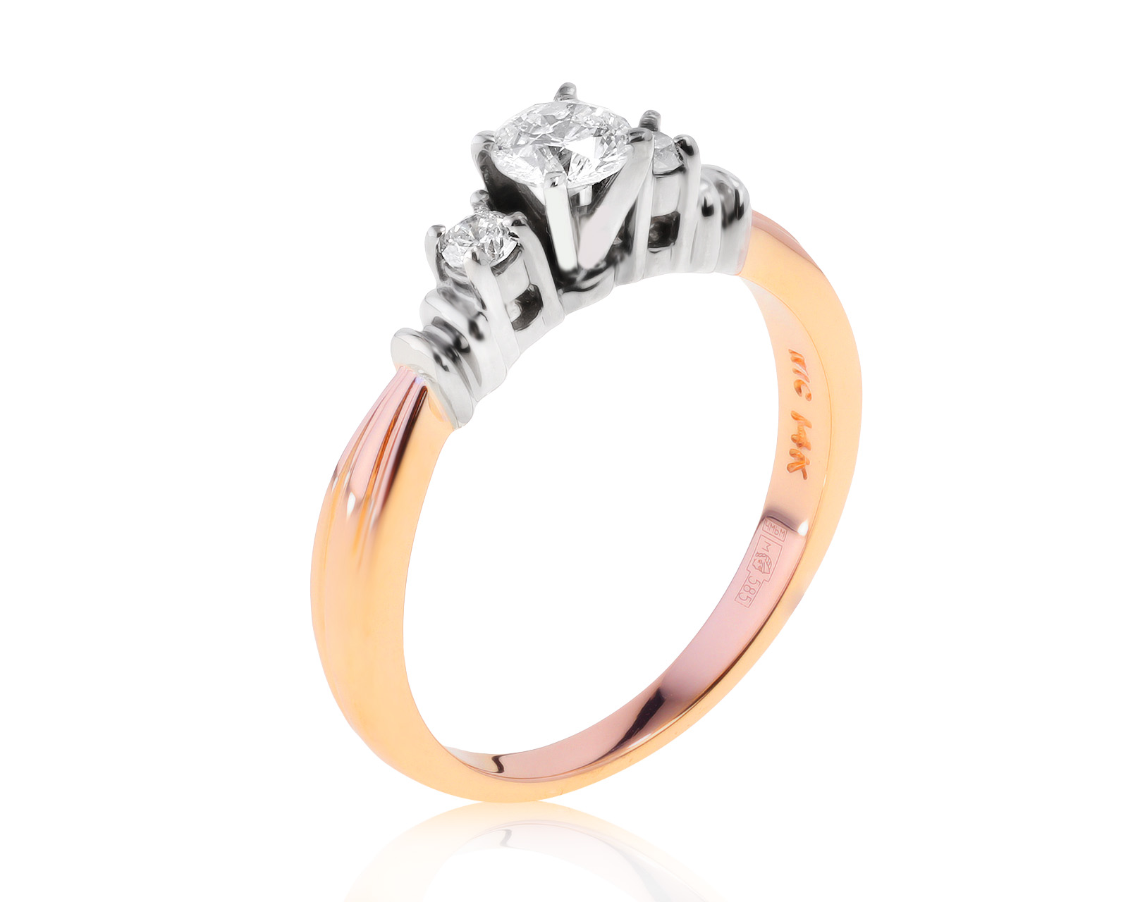 Солидное золотое кольцо с бриллиантами 0.44ct 031121/1