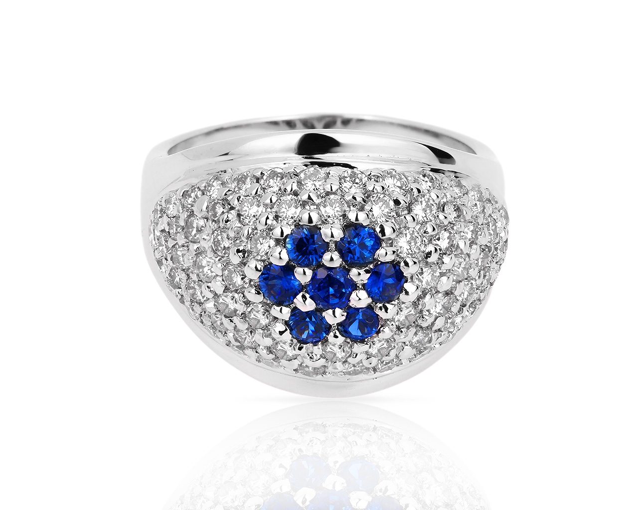 Золотое кольцо с бриллиантами 1.10ct Сертификат МГУ. 170418/1