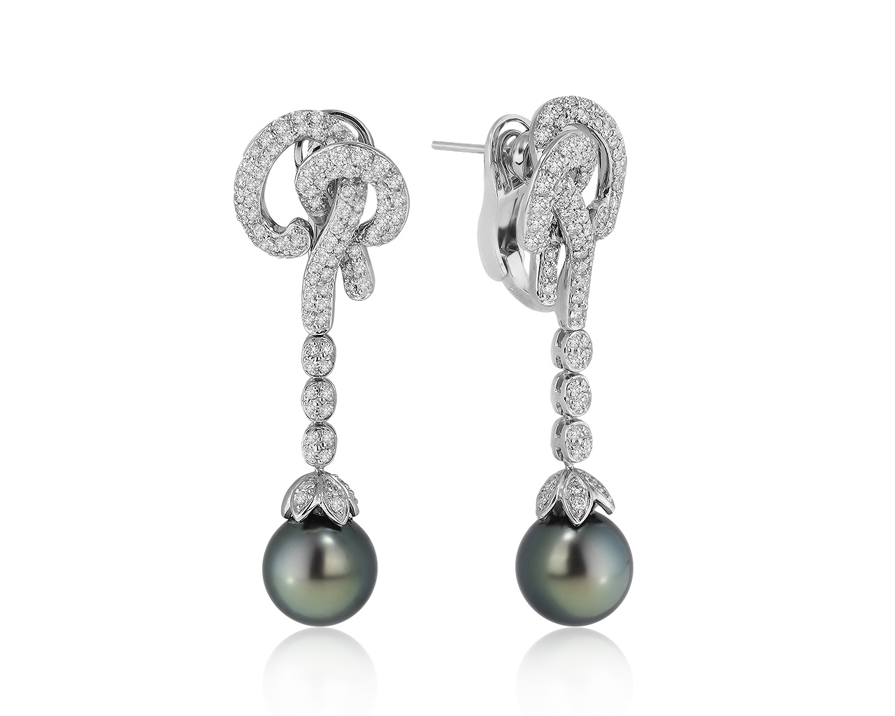 Шикарные золотые серьги с жемчугом 11.20 мм