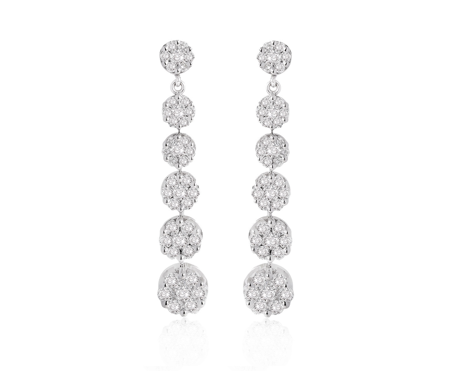 Золотые серьги с бриллиантами 1.88ct