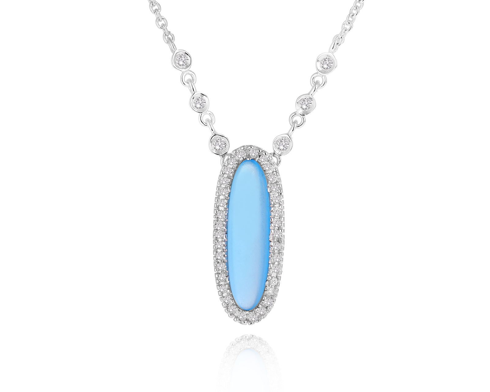 Золотое колье с топазом 3.10ct и бриллиантами 0.21ct 180724/16