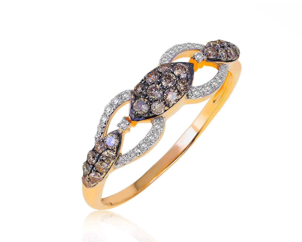 Прелестное золотое кольцо с бриллиантами 0.23ct