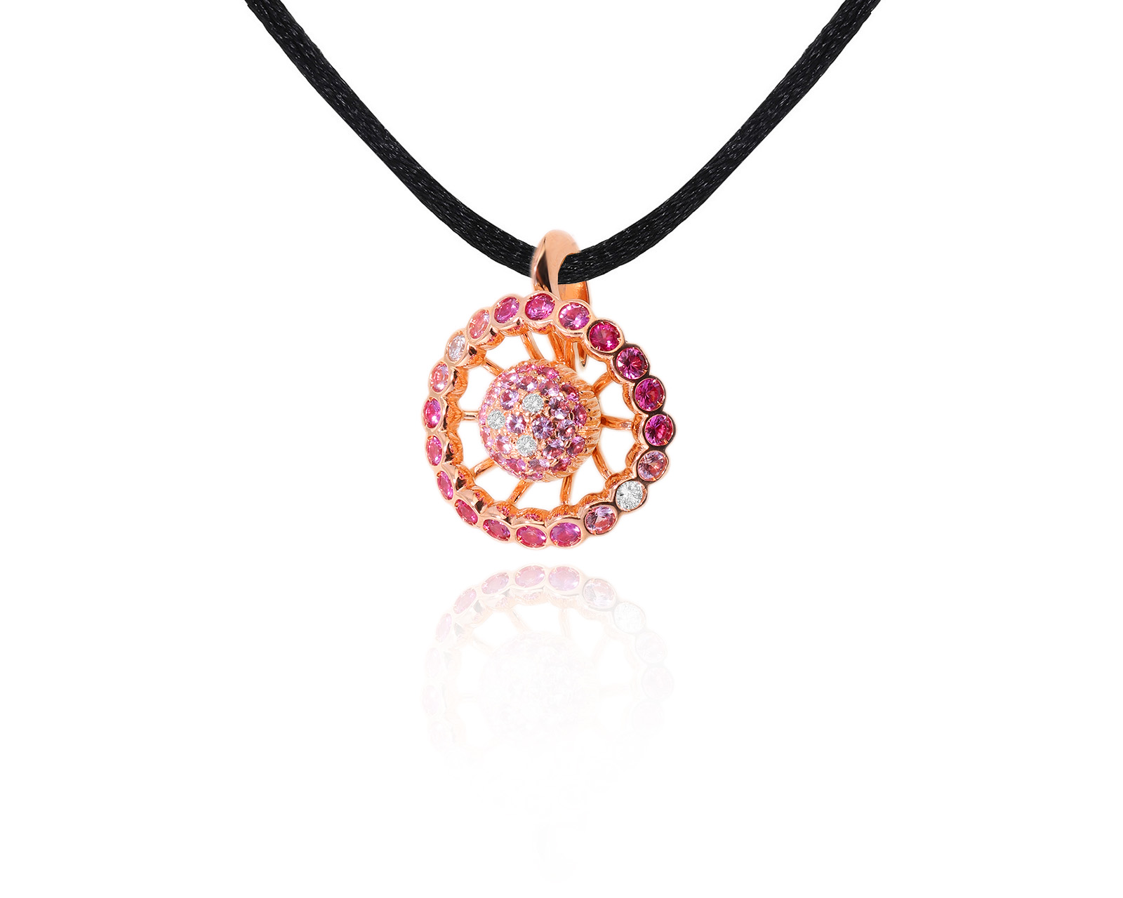 Золотой кулон с сапфирами 0.91ct и бриллиантами 0.08ct 081123/1