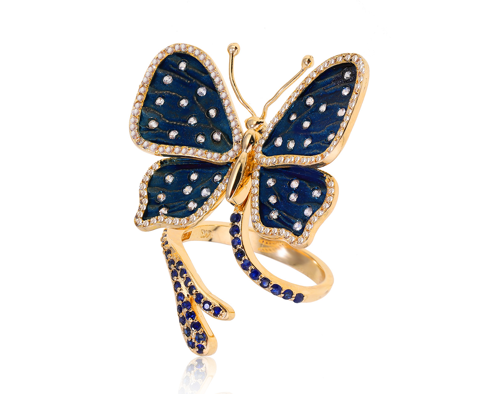 Оригинальное золотое кольцо с лейкосапфирами 1.06ct Roberto Bravo Capri Azzurra 181224/20
