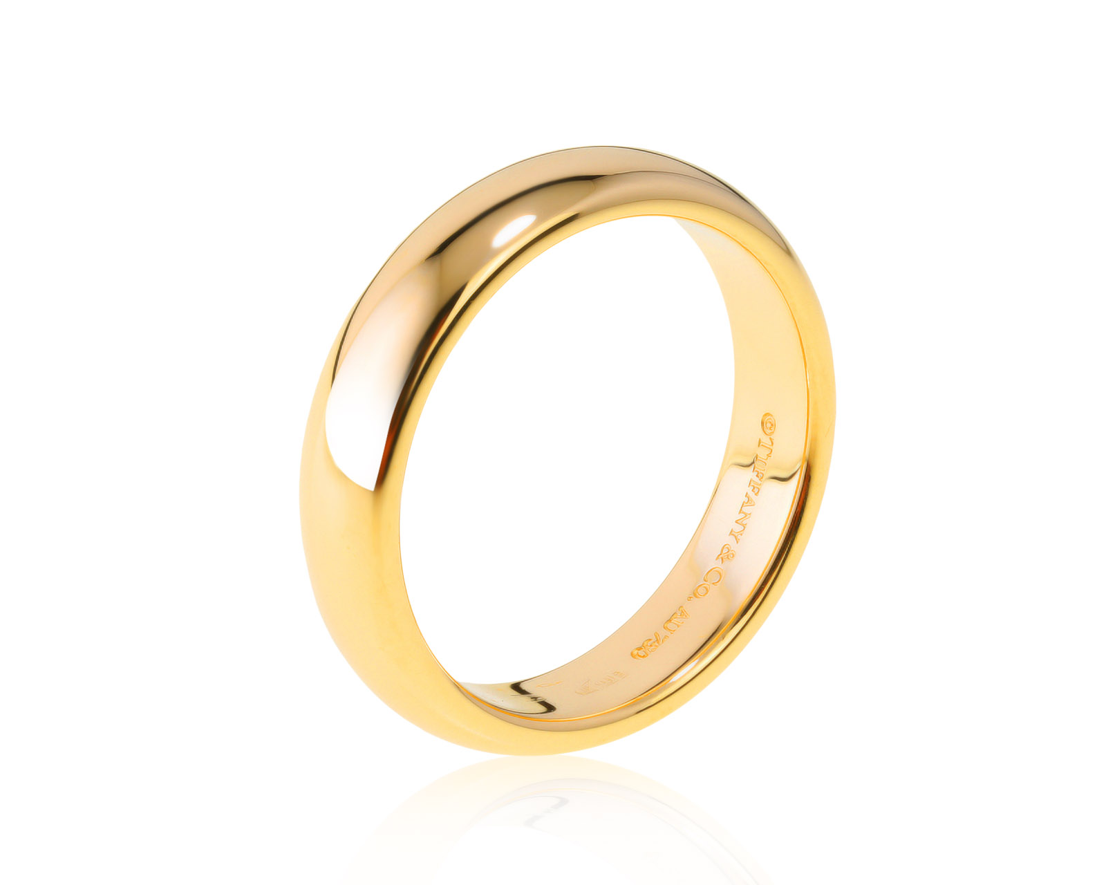 Оригинальное золотое кольцо Tiffany&Co Classic 091121/3