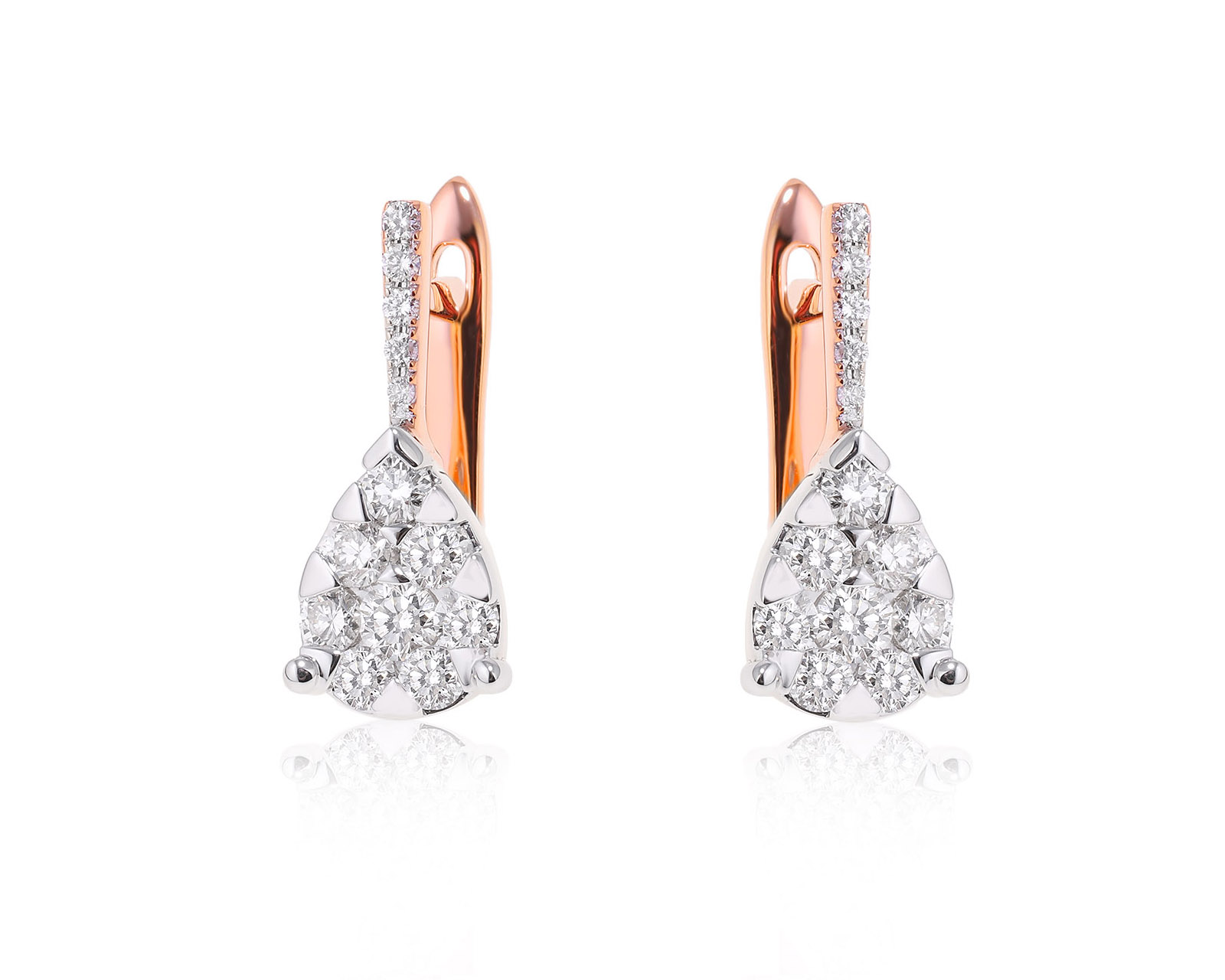 Золотые серьги с бриллиантами 0.72ct 201024/4 Золотые серьги с бриллиантами 0.72ct 201024/4