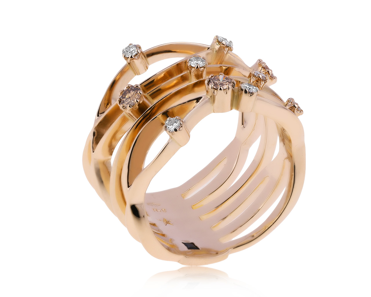 Оригинальное золотое кольцо с бриллиантами 0.46ct H.Stern