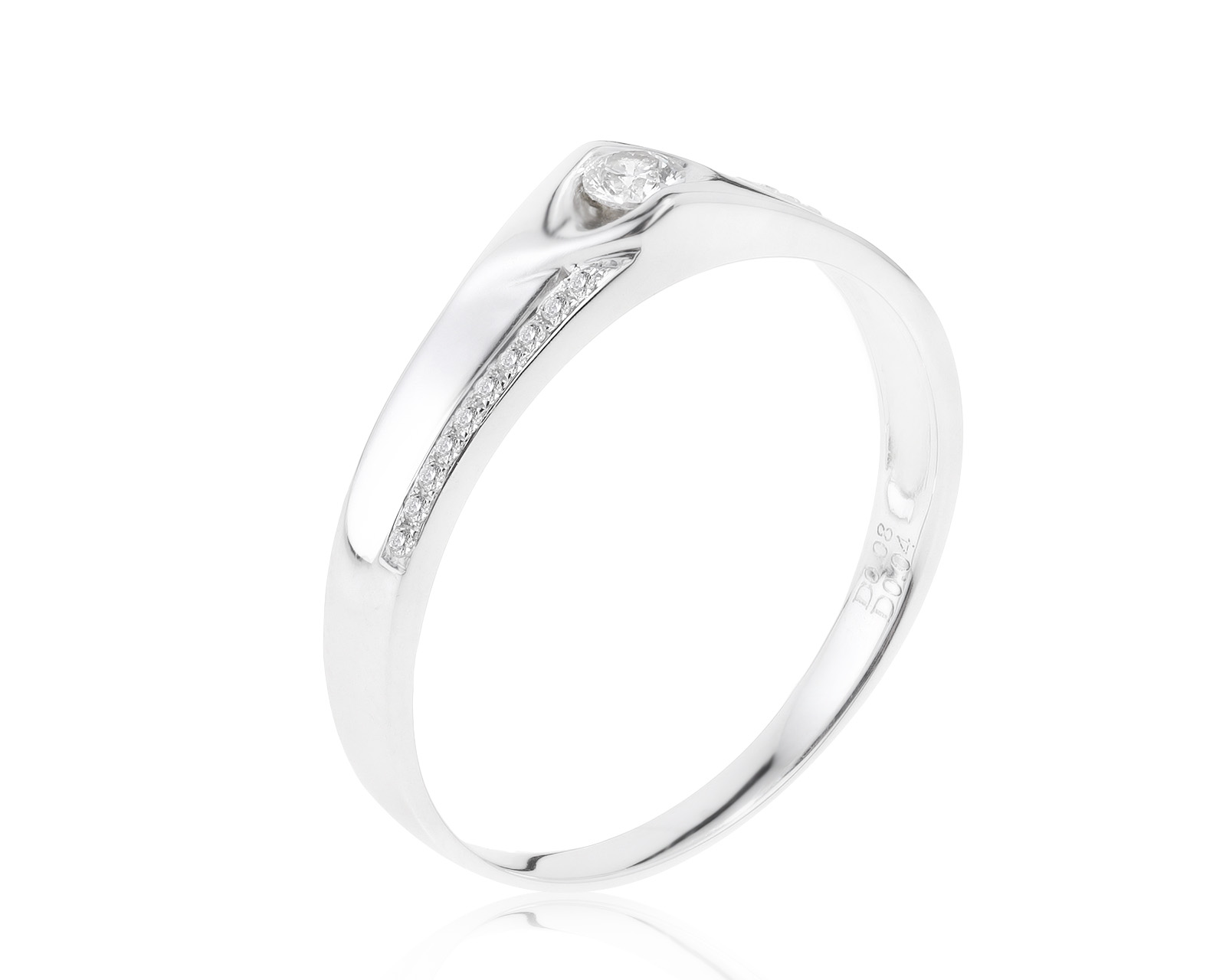 Солидное золотое кольцо с бриллиантами 0.12ct 170421/4