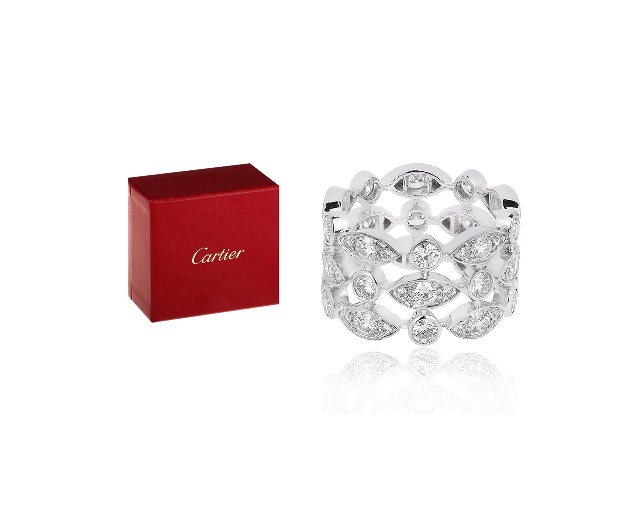 Оригинальное золотое кольцо с бриллиантами 3.76ct Cartier