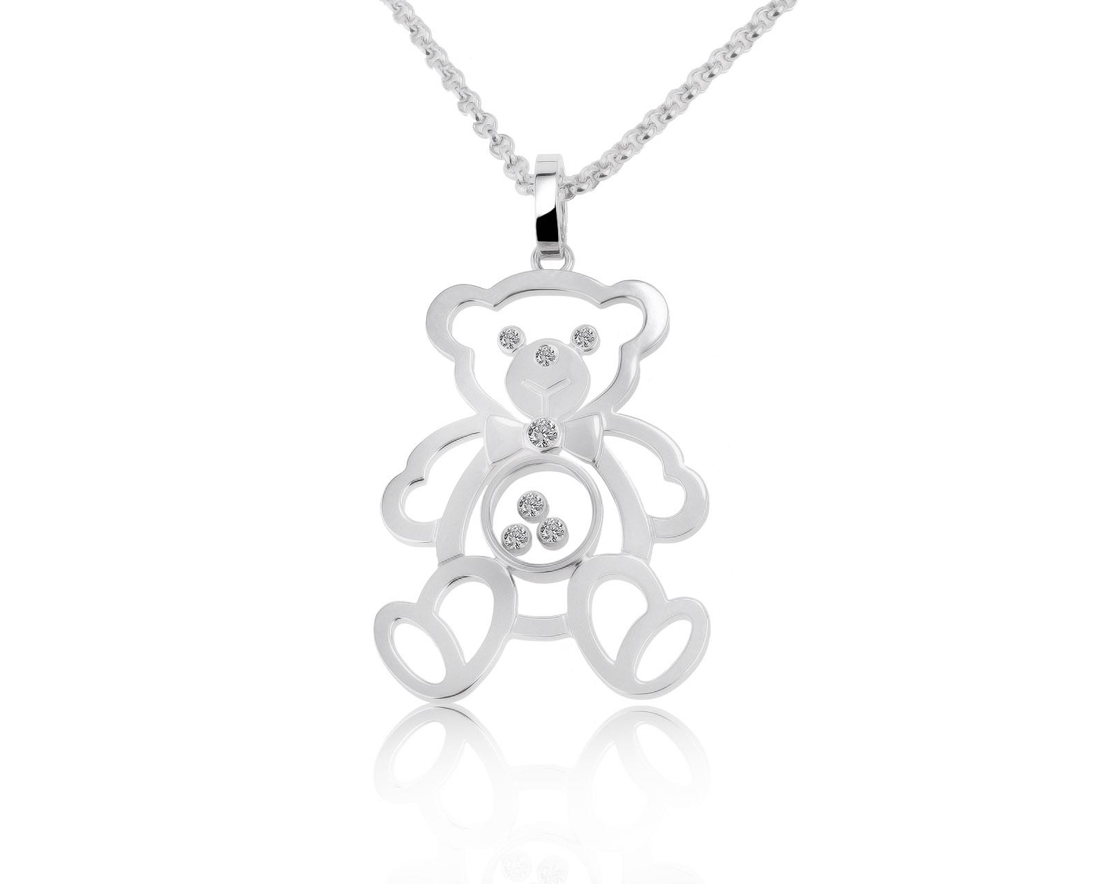 Оригинальный золотой кулон с бриллиантами 0.18ct Chopard Happy Diamonds Teddy Bear 250821/1