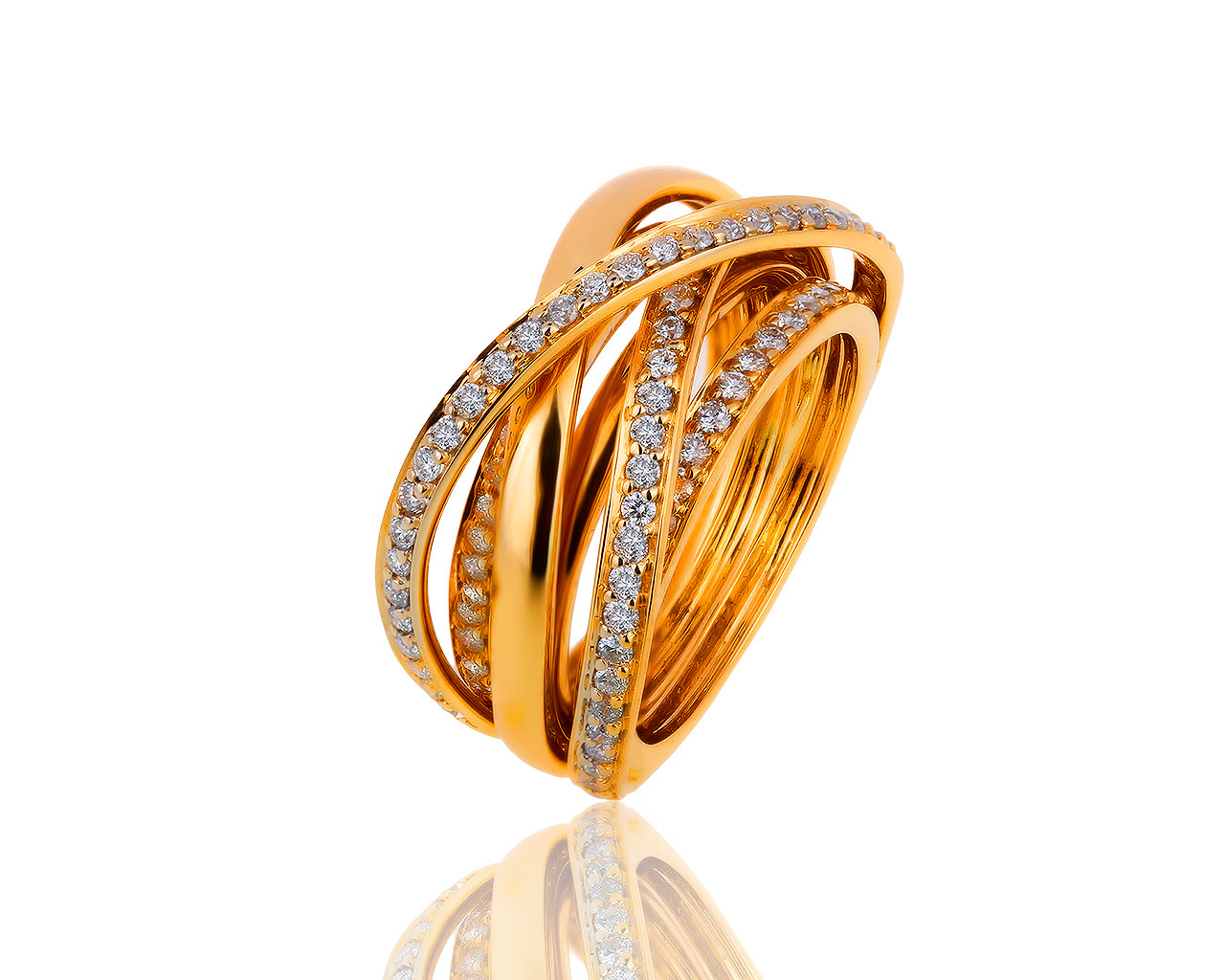 Завораживающее золотое кольцо с бриллиантами 1.05ct 020819/11