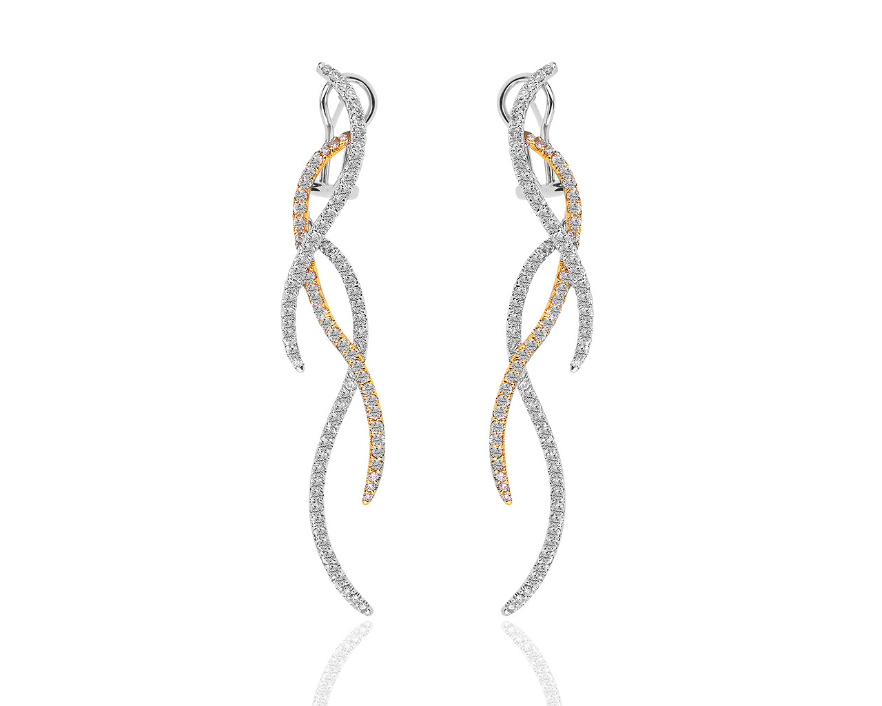 Роскошные золотые серьги с бриллиантами 2.00ct 021218/10