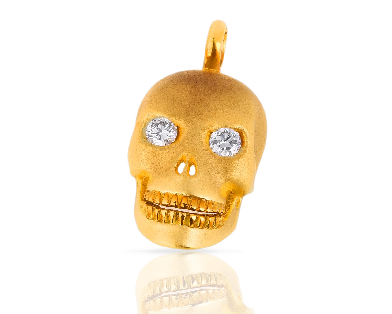 Необычный золотой кулон "череп" с бриллиантами 0.40ct 180618/2