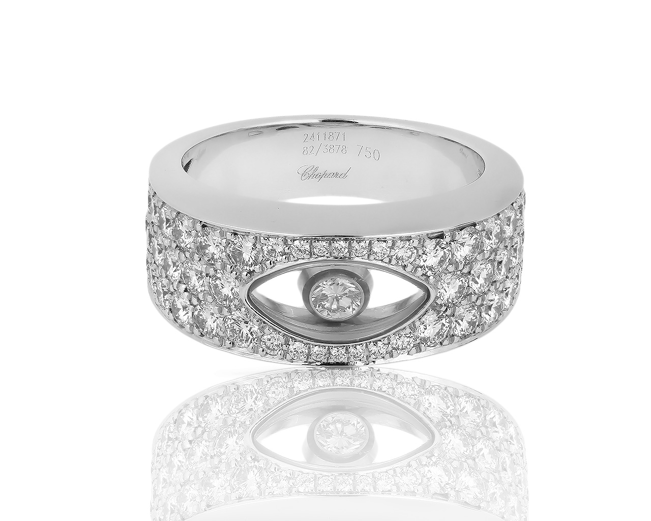 Шикарное золотое кольцо с бриллиантами 1.70ct Chopard