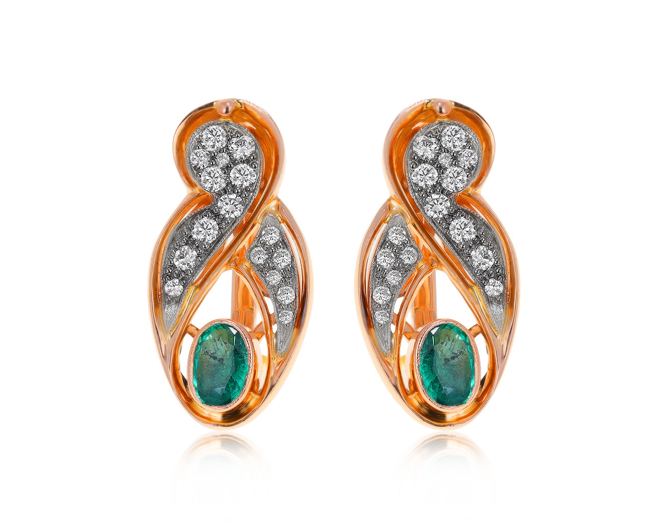 Изысканные золотые серьги с бриллиантами 0.62ct 260221/5