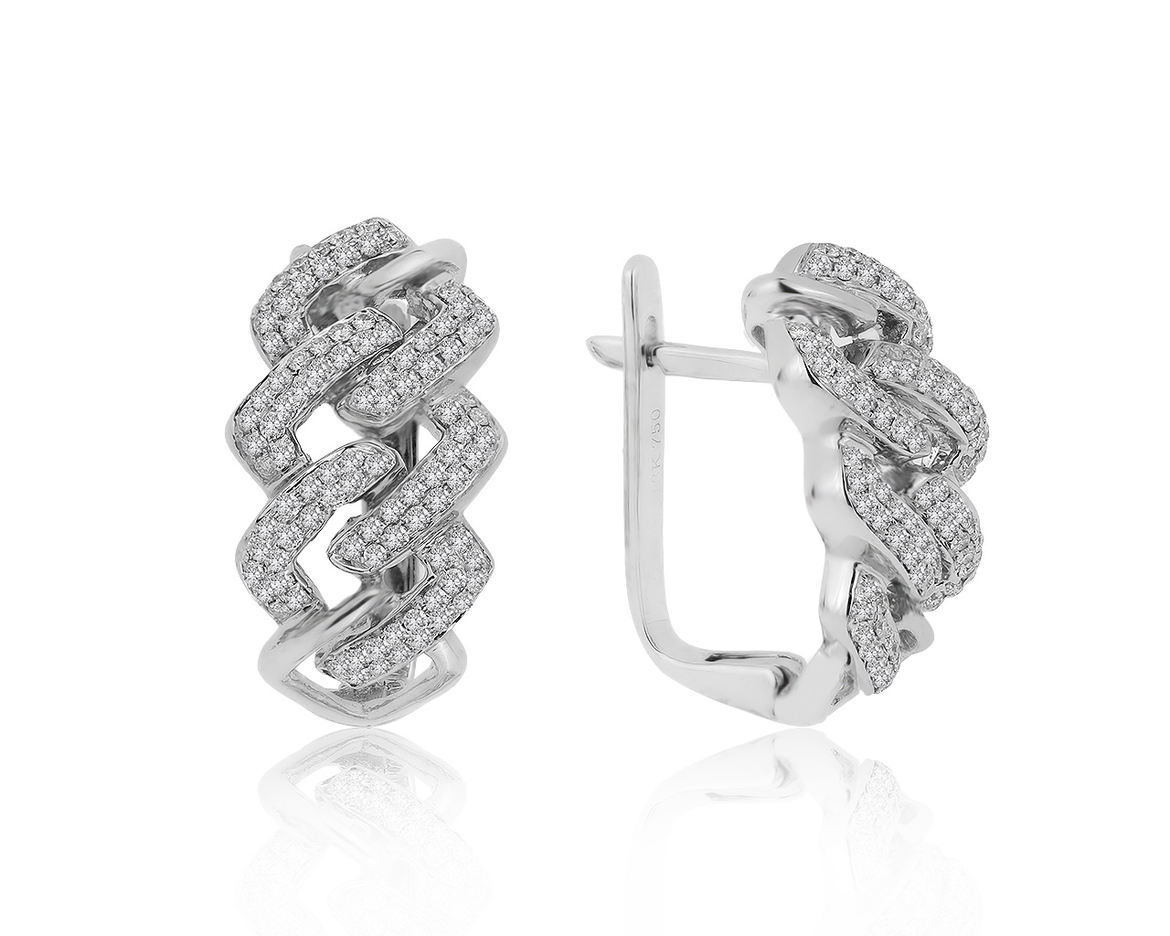 Притягательные золотые серьги с бриллиантами 0.73ct
