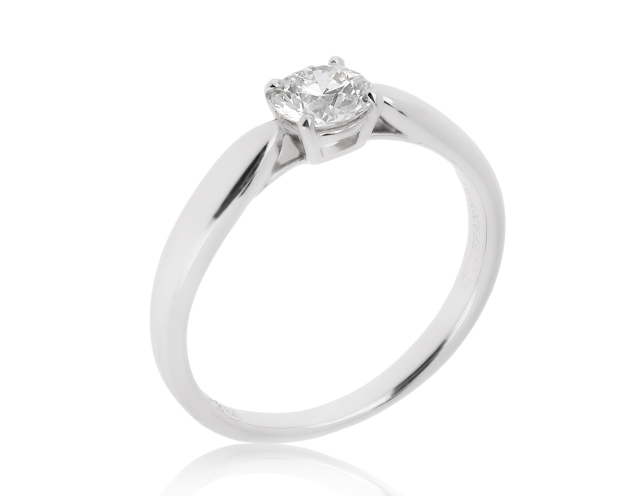 Оригинальное платиновое кольцо с бриллиантом 0.48ct Tiffany&Co 220820/1