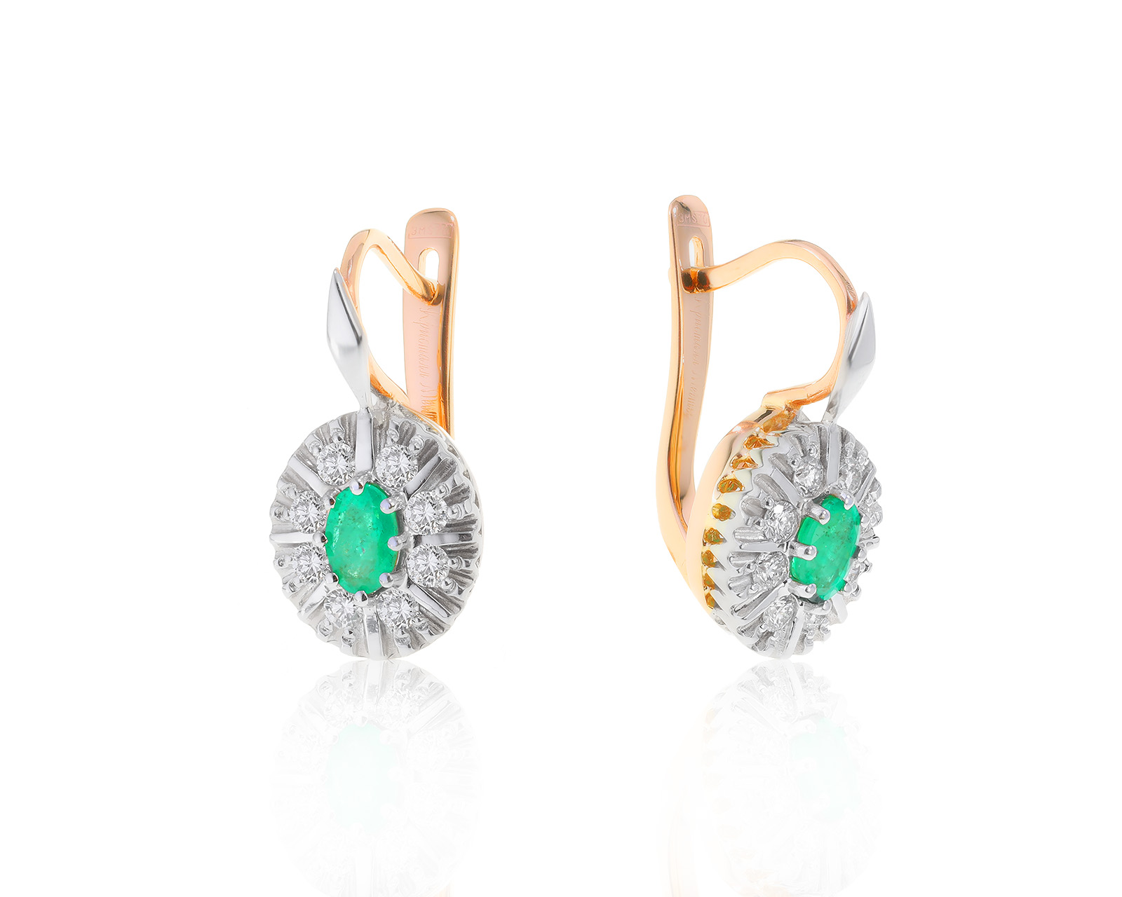 Чарующие золотые серьги с изумрудами 0.88ct 060622/4