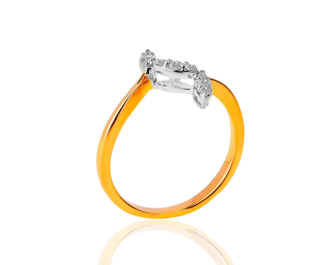 Золотое кольцо с бриллиантами 0.13ct