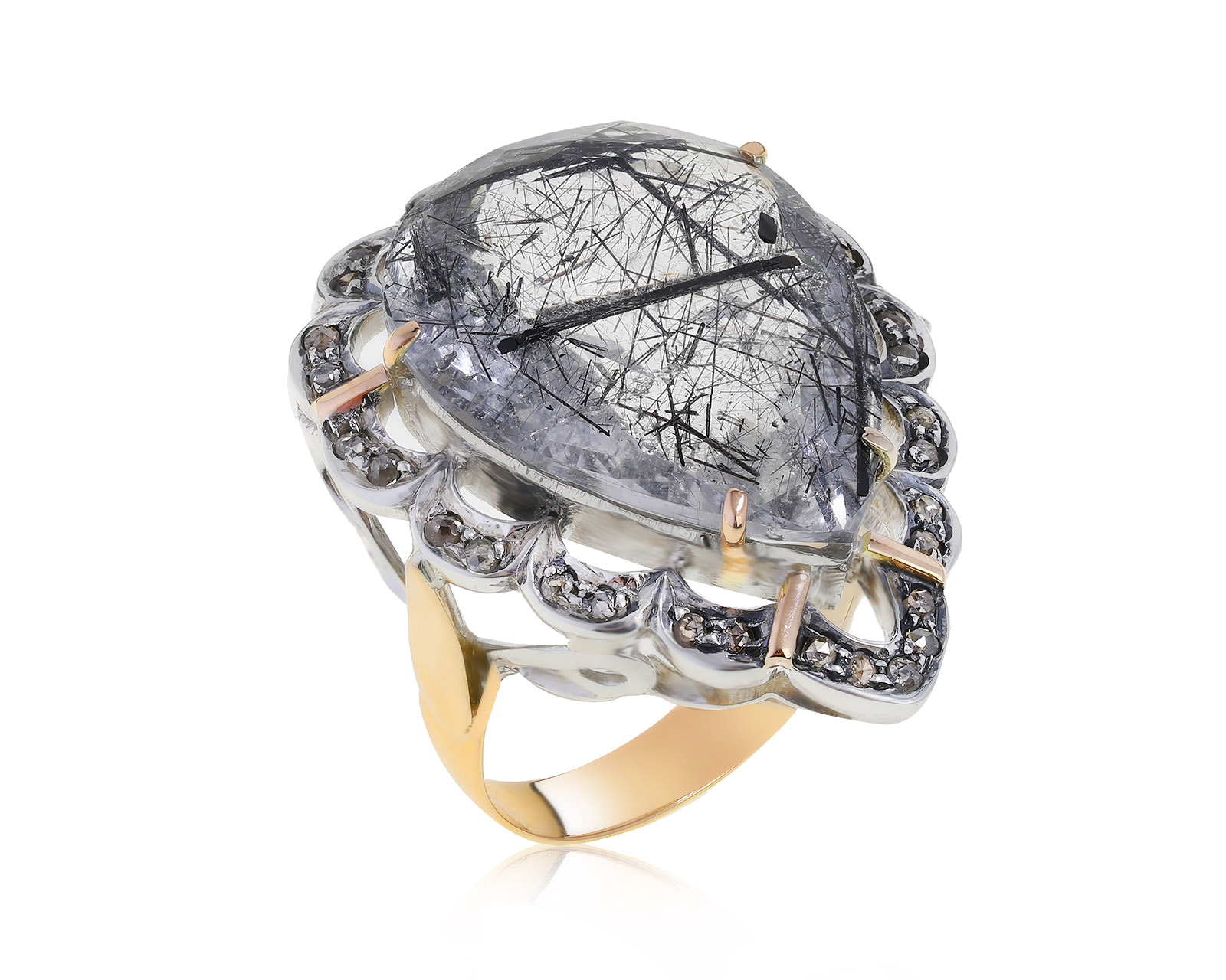 Царское золотое кольцо с кварцем 16.35ct 280122/2