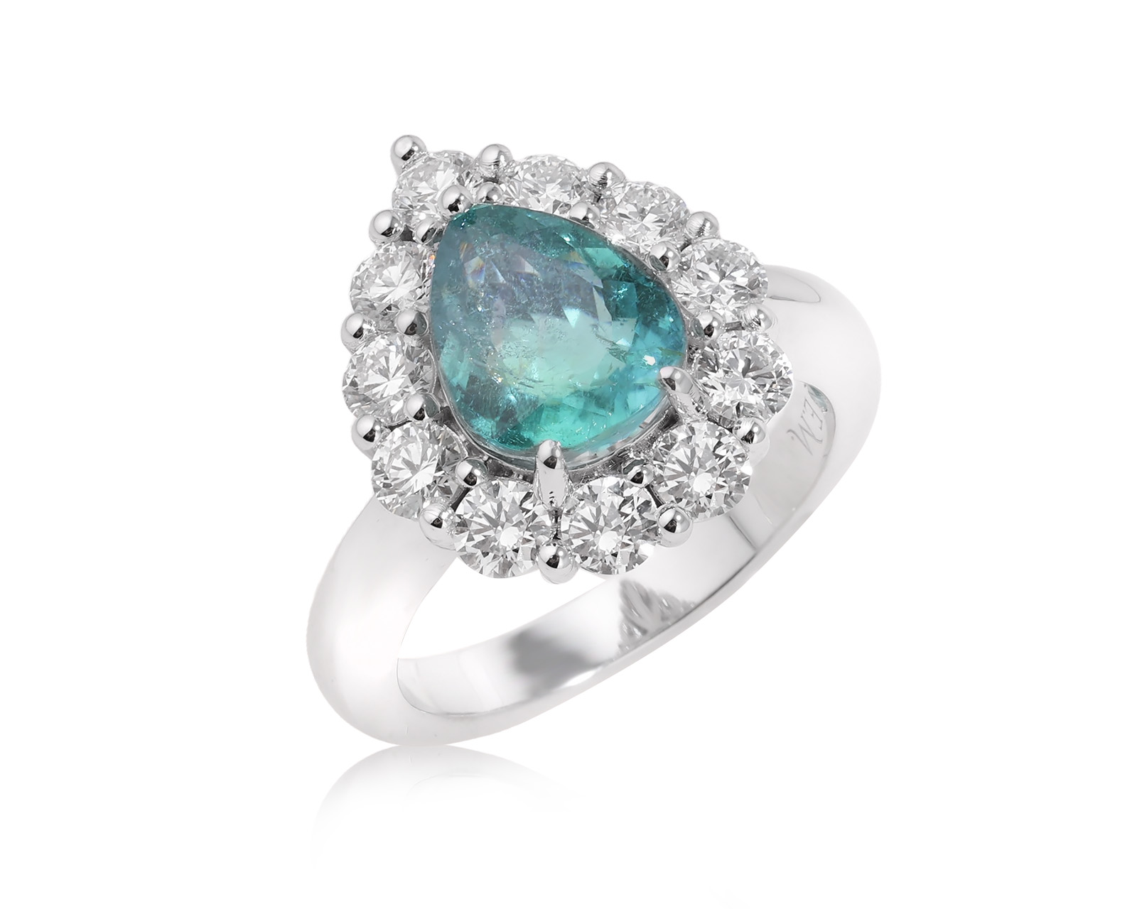 Золотое кольцо с турмалином параиба Мозамбик 2.86ct Evgeny Matveev 250326/Б288