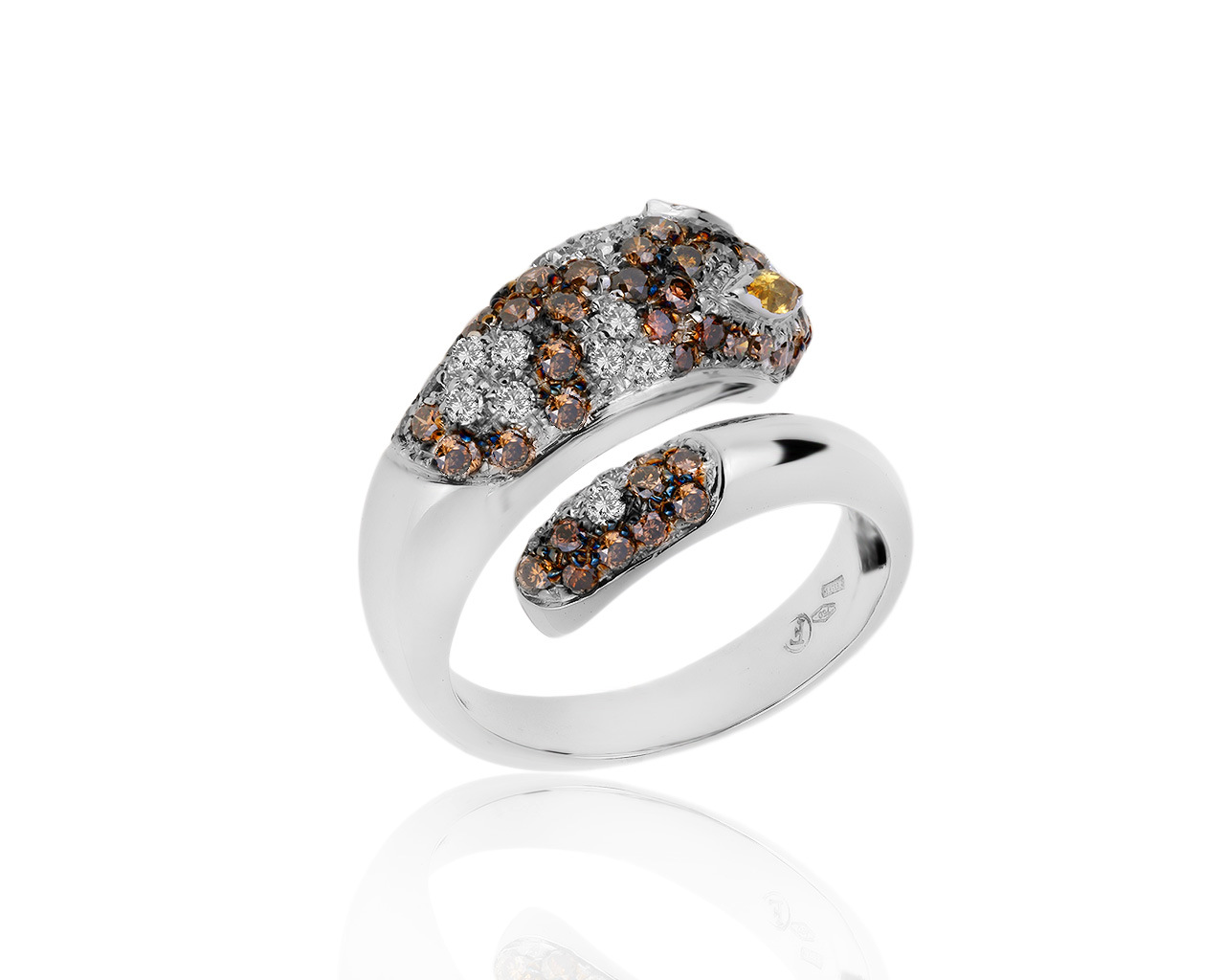 Итальянское золотое кольцо с бриллиантами 1.40ct