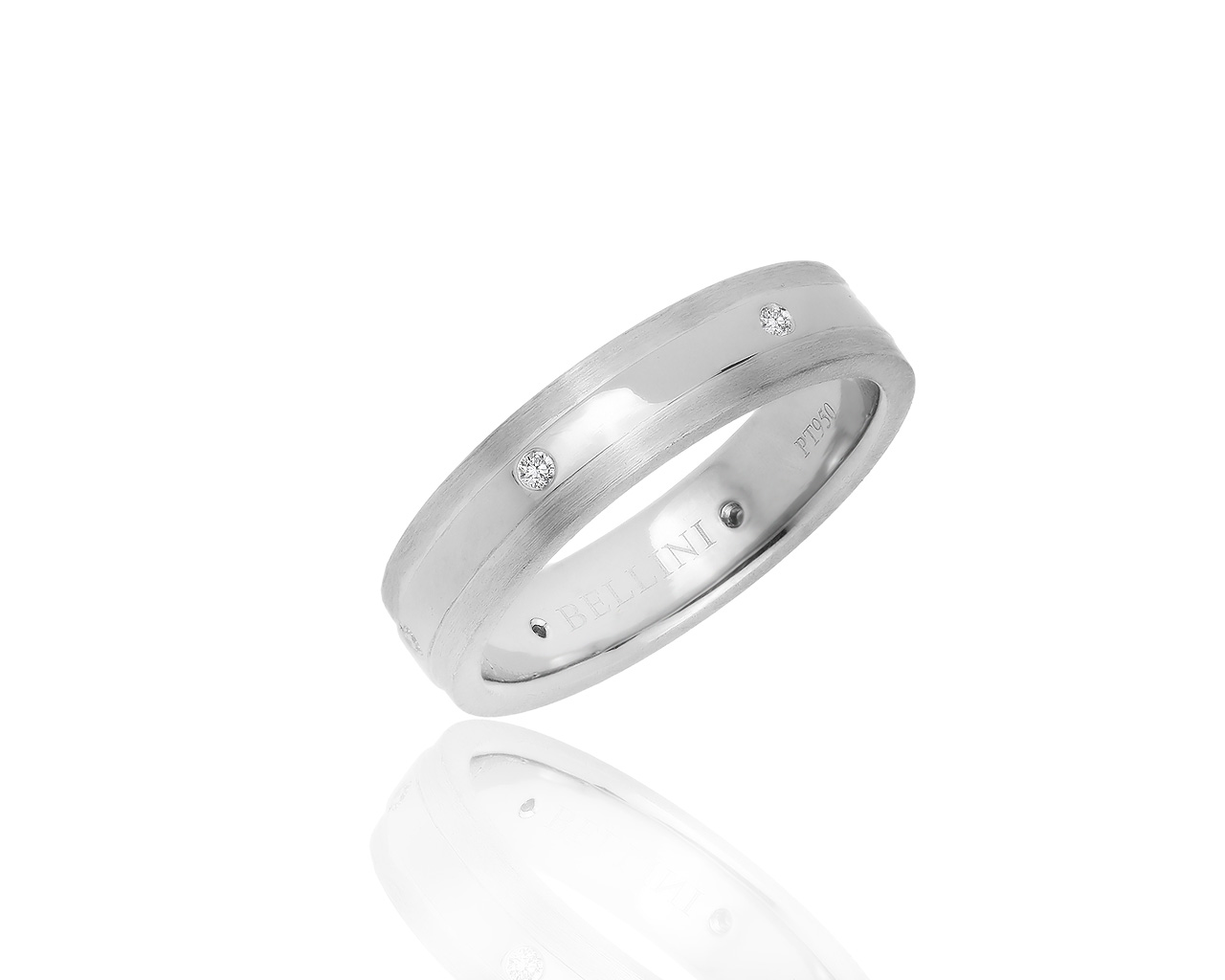 Оригинальное платиновое кольцо с бриллиантами 0.07ct Bellini 290120/10