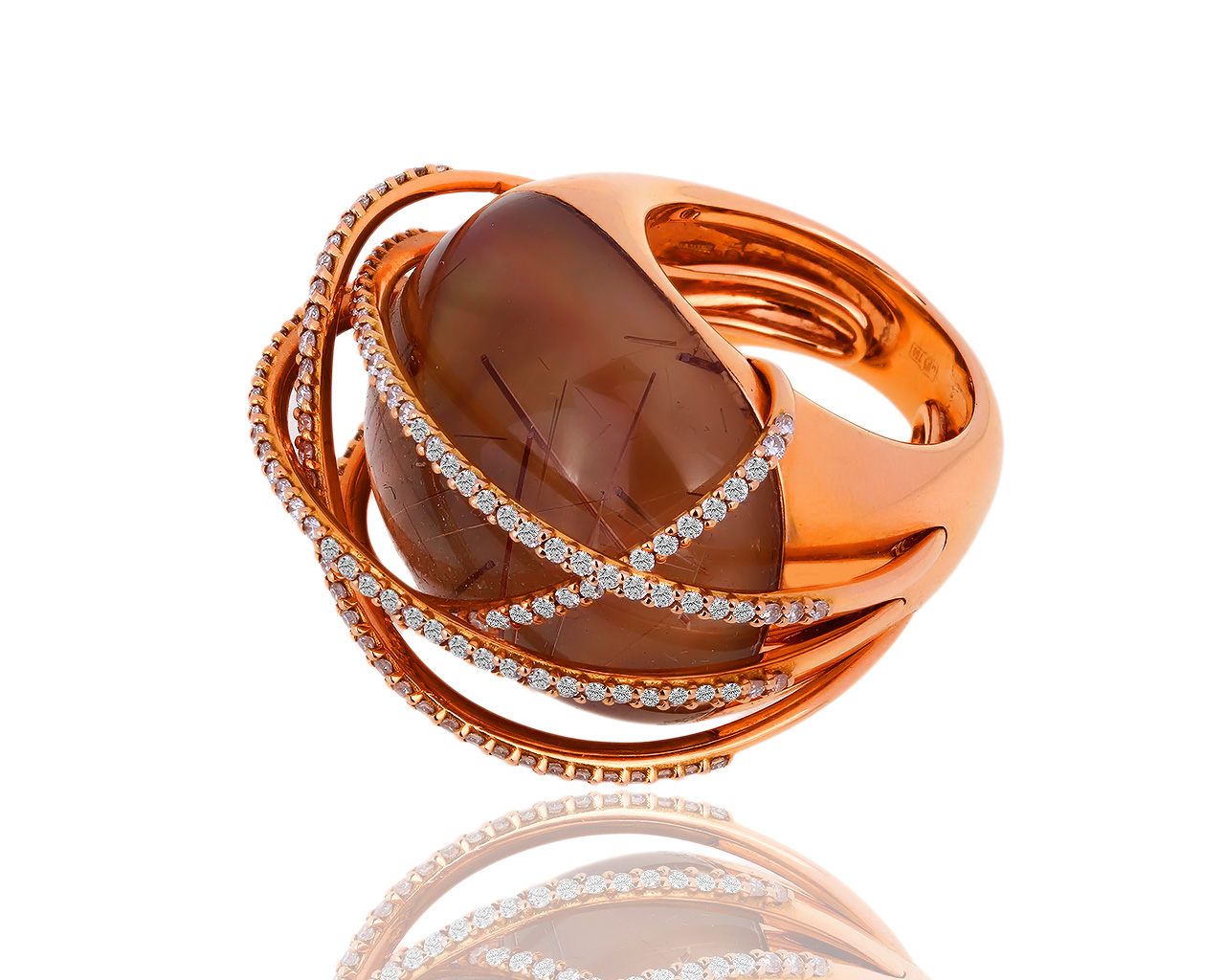 Золотое кольцо с кварцем и бриллиантами 1.20ct Giovanni Ferraris 241118/6