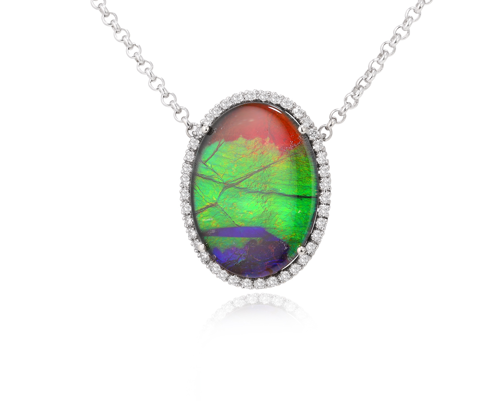 Золотое колье с аммолитом 9.65ct Evgeny Matveev 090425/Б116 Золотое колье с аммолитом 9.65ct Evgeny Matveev 090425/Б116