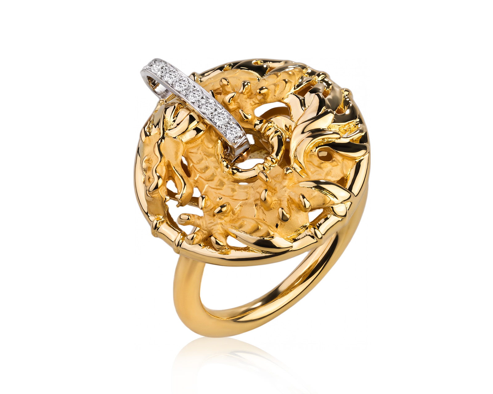 Оригинальное золотое кольцо с бриллиантами 0.09ct Carrera y Carrera Shanghai 310826/6
