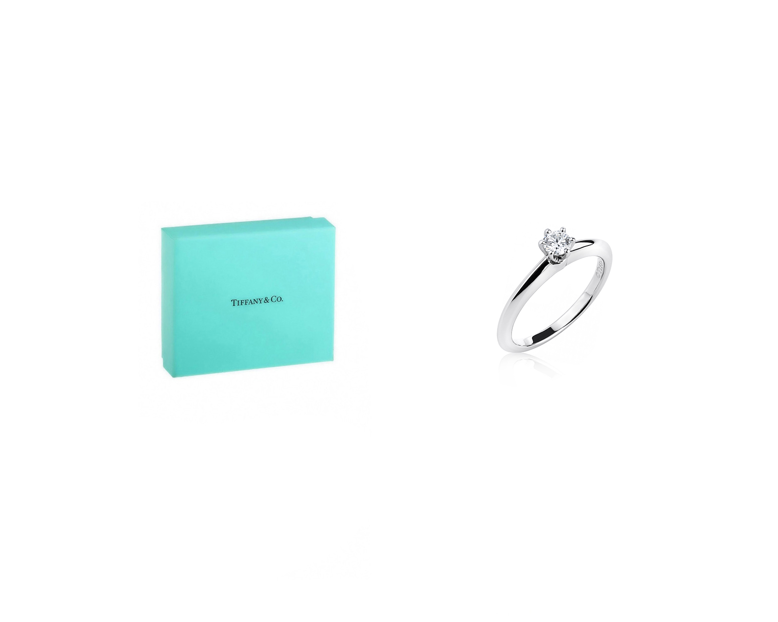 Оригинальное платиновое кольцо с бриллиантом 0.18ct Tiffany&Co