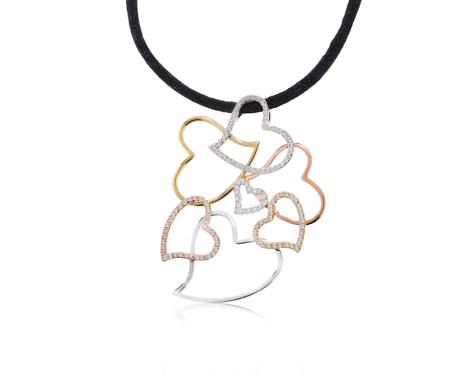 Романтичный золотой кулон с бриллиантами 0.65ct 040922/4