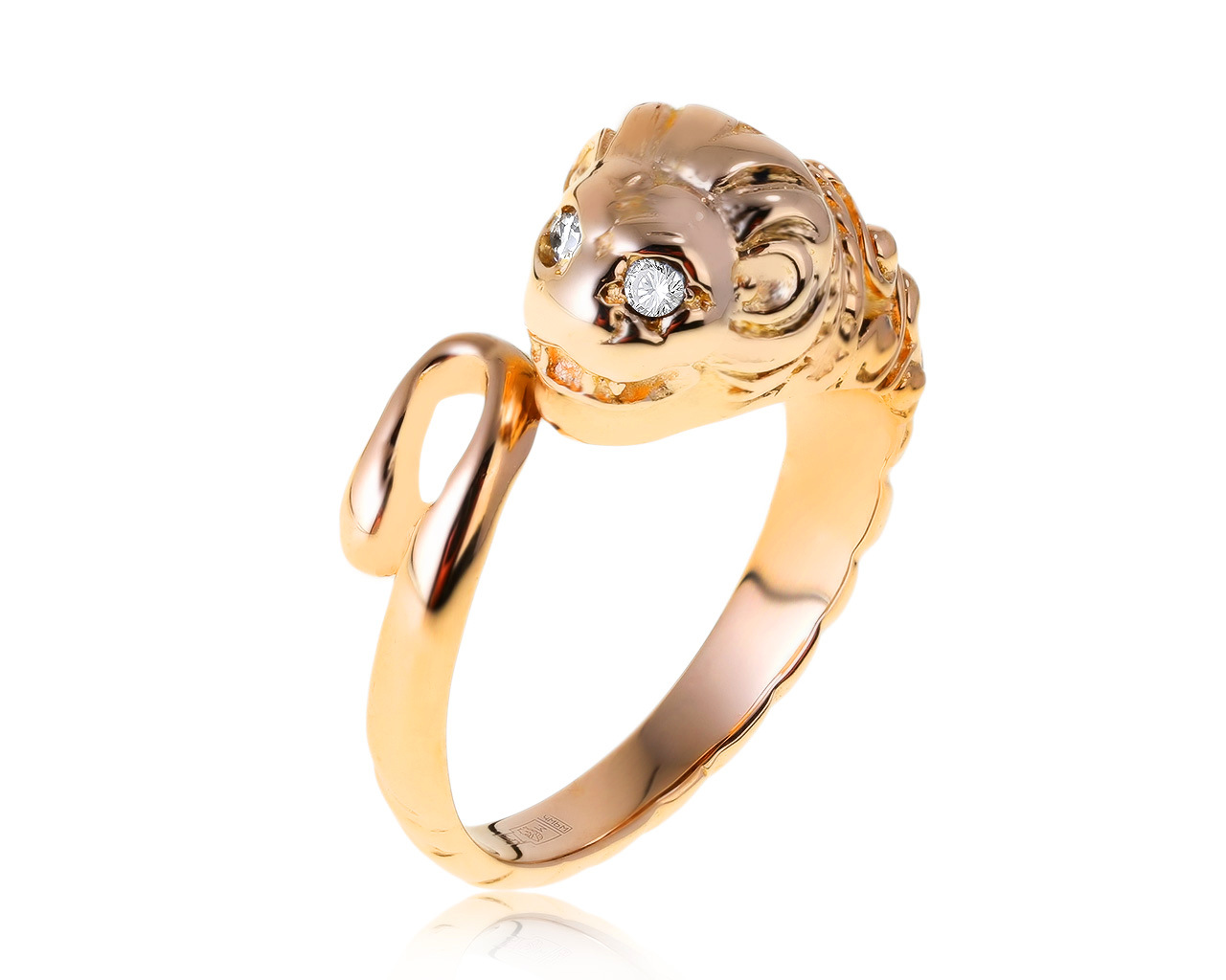 Притягательное золотое кольцо с бриллиантами 0.04ct 150421/7